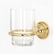 preview thumbnail 6 of 4, Alno Charlie's Wall Mounted Glass Tumbler with Brass Mounting Bracket Unlacquered Brass