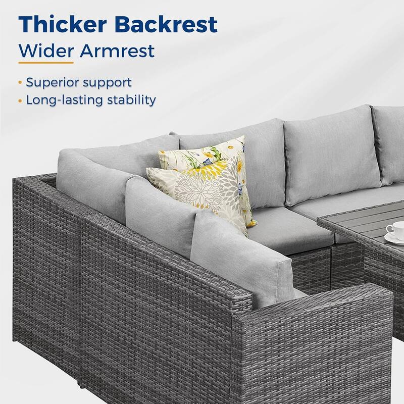 Royalcraft 7 Piece PE Rattan Wicker Patio Conversation Set