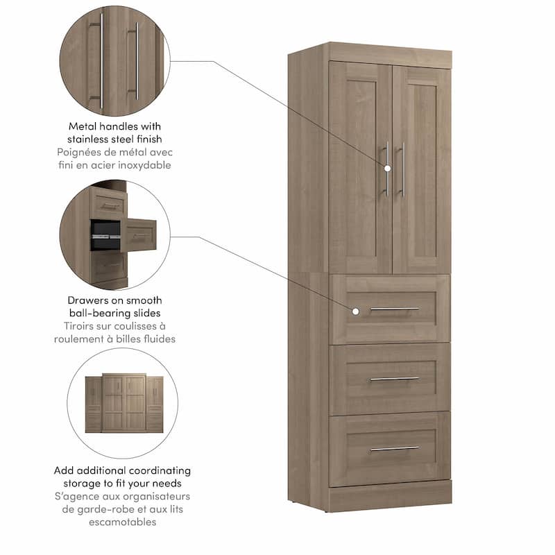 Pur 25W Wardrobe with Drawers by Bestar - Wardrobe with Drawers