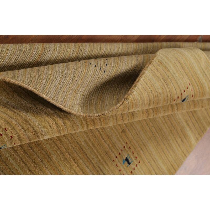 Gold Tribal Gabbeh Oriental Area Rug Handmade Wool Carpet - 4'11"x 7'11"