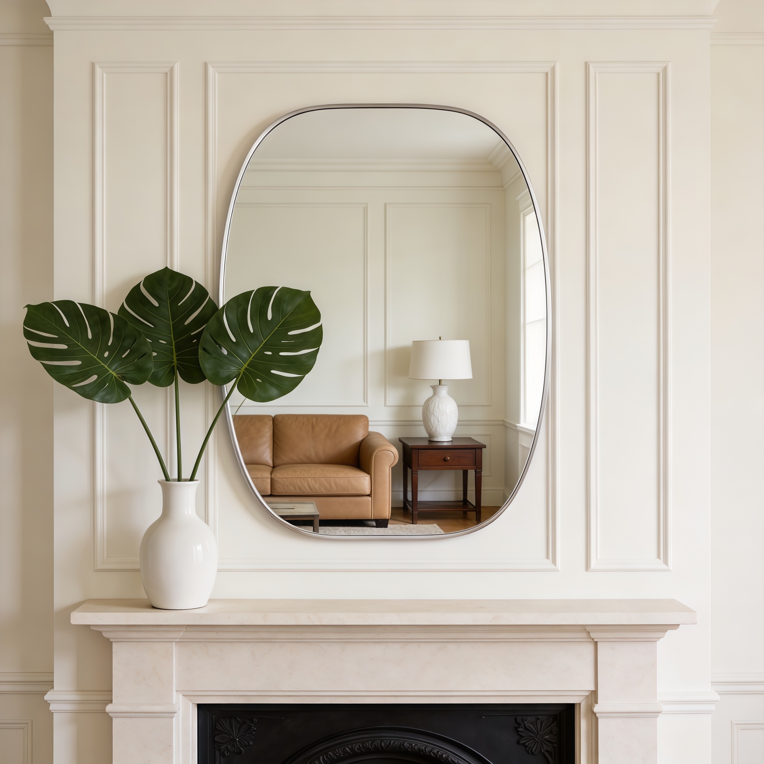 30x40 in Metal Framed Oval Vanity Bathrrom Mirror for Wall