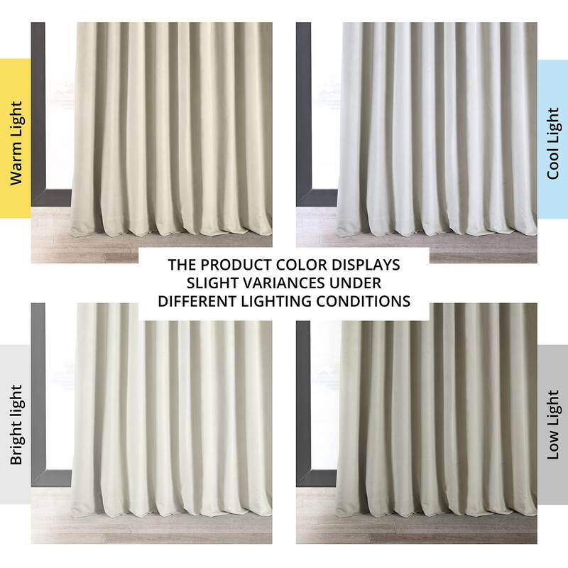 Exclusive Fabrics Extra Wide Velvet Off White Blackout Curtain (1 Panel