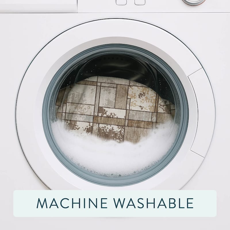 Machine Washable Indoor/ Outdoor Patchwork Chantille Rug