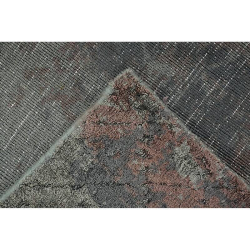 Hand Knotted Oriental Viscose Silk Carpet Modern Abstract Multi-Colored Abstract Area Rug - 8' 0'' X 5' 7''