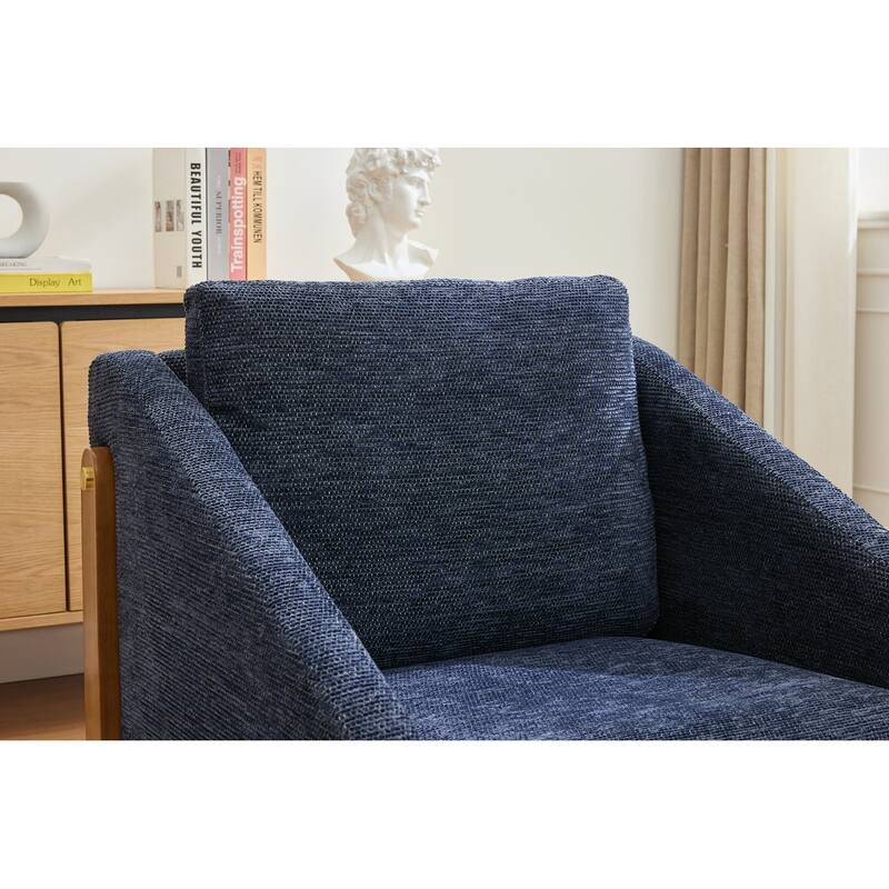 Modern Upholstered Armchair Chenille Fabric Accent Leisure Chair