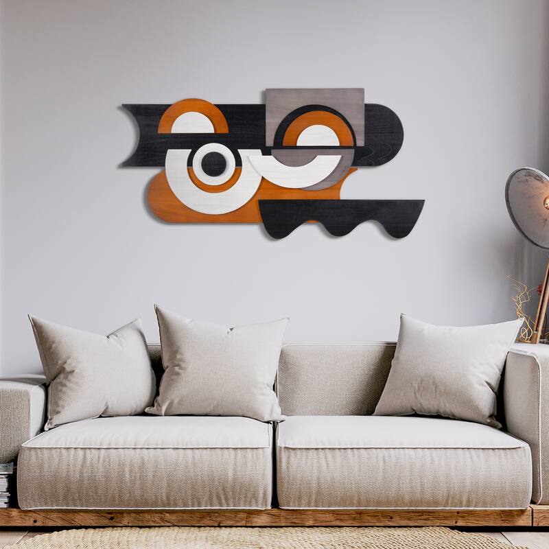 "Honeyed Dusk" Hand Made & Hand Finished Dimensional Solid Paulownia Wood Abstracts Wall Art