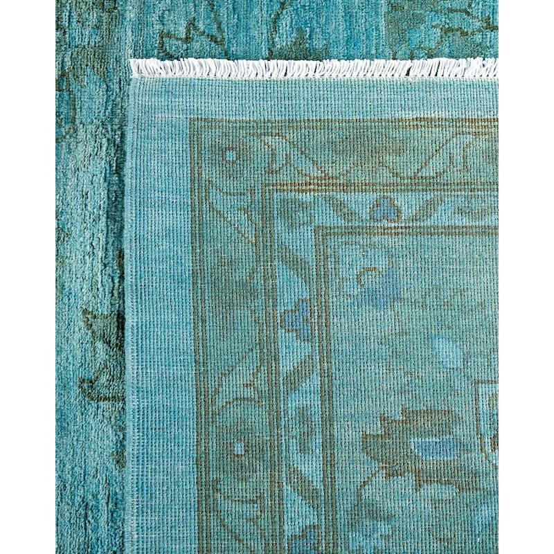 Vibrance, One-of-a-Kind Hand-Knotted Area Rug - Blue, 12' 0" x 14' 8" - 12' 0" x 14' 8"