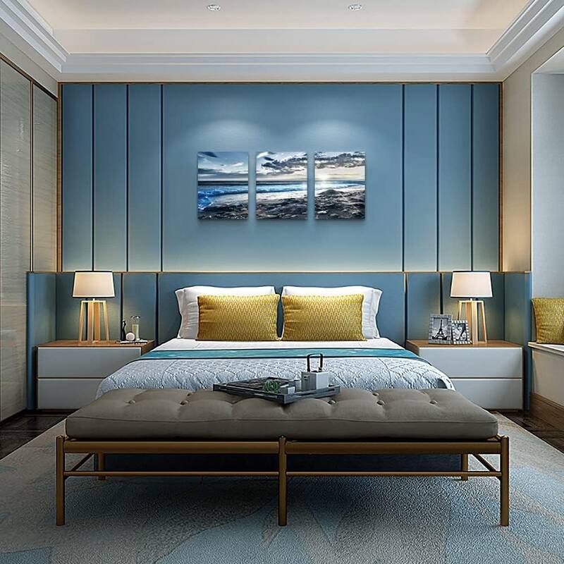 Blue Beach Wall Painting Ocean Sea Wave Pictures Poster Print Artwork