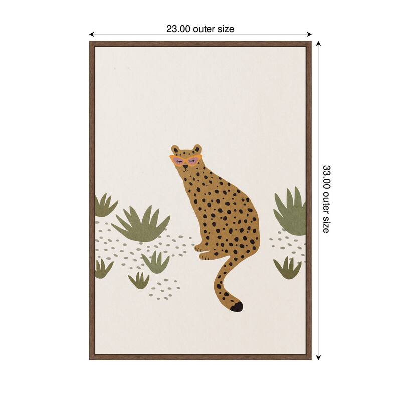 Kate and Laurel Leopard II by July Art Prints Framed Canvas Wall Art Print