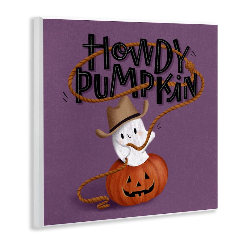 Stupell Howdy Pumpkin Western Ghost Wall Plaque Art Design By Sarah Hickman