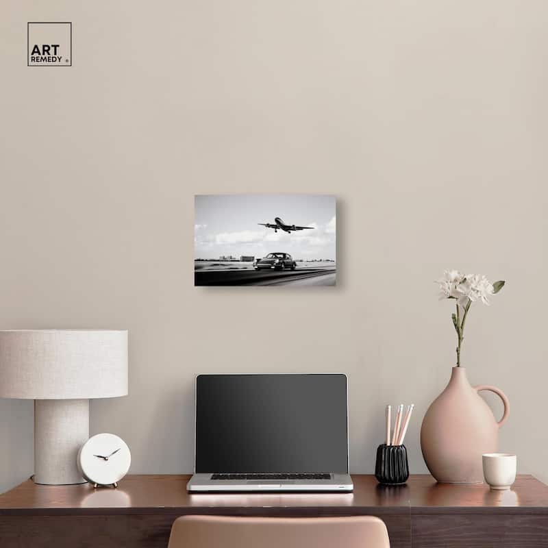 Sports Car Takeoff Canvas by Art Remedy, Gallery Wrapped