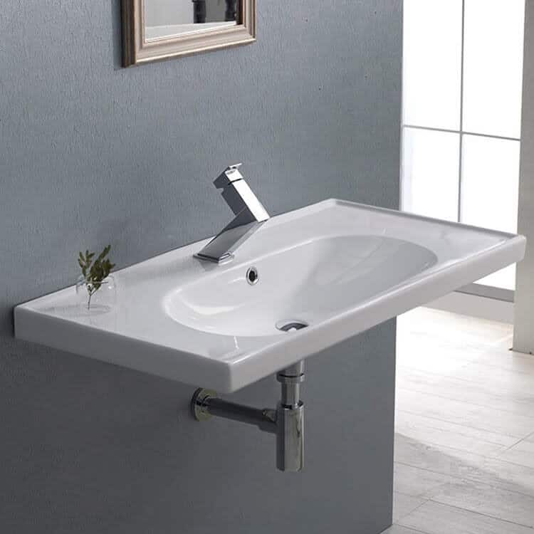 Nameeks CeraStyle 043300-U-One Hole Arya 31-1/2" Rectangular Ceramic - White