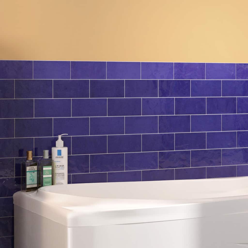 Merola Tile Viva Azul 3" x 6" Ceramic Wall Trim - (1 Tile)