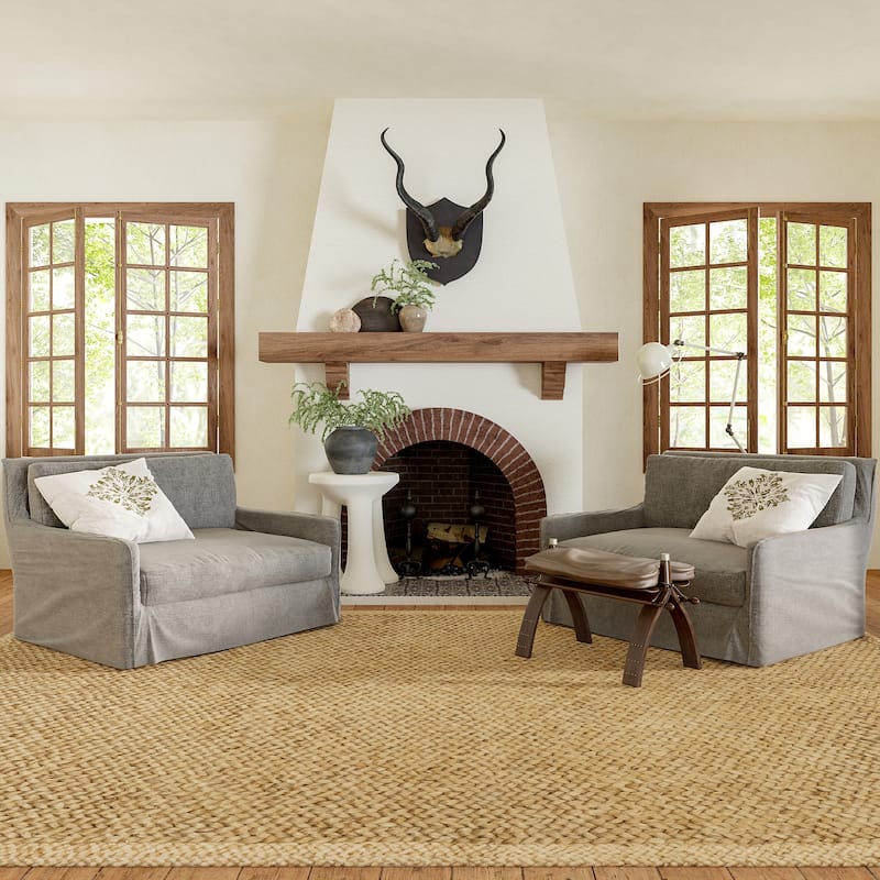 Willow Bordered Jute Area Rug - 11'6" x 14'6" - Natural