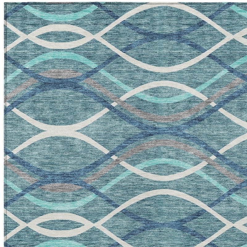 HomeRoots Abstract Transitional Rectangle Outdoor Rug