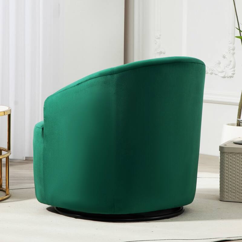 Modern Velvet Upholstered Swivel Accent Chair