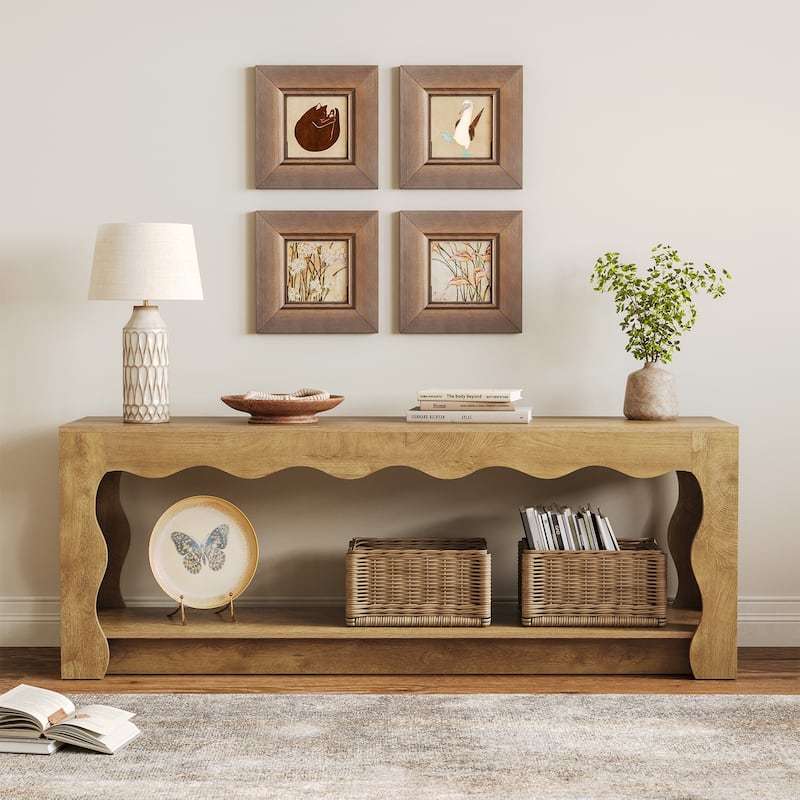 TV Stand for 65 Inch TV, Entertainment Center with Storage Cabinets, TV Media Console Table for Living Room, Bedroom, Open Shelf