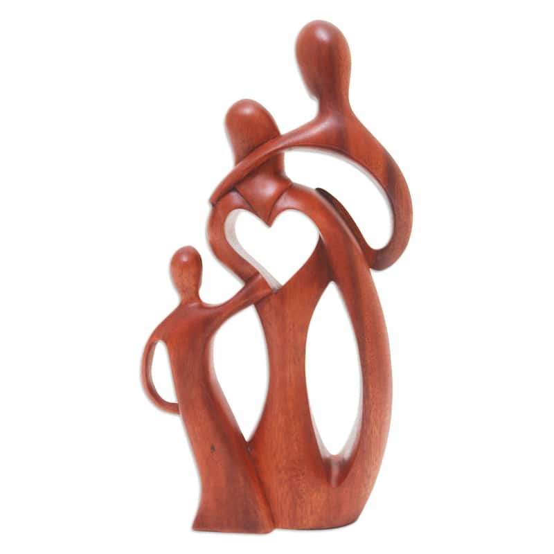 Novica Handmade Beloved Family Wood Sculpture