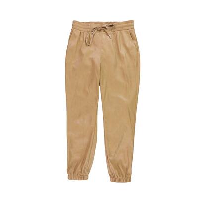 n:philanthropy Womens Scarlett Leather Casual Jogger Pants,, Brown, Small
