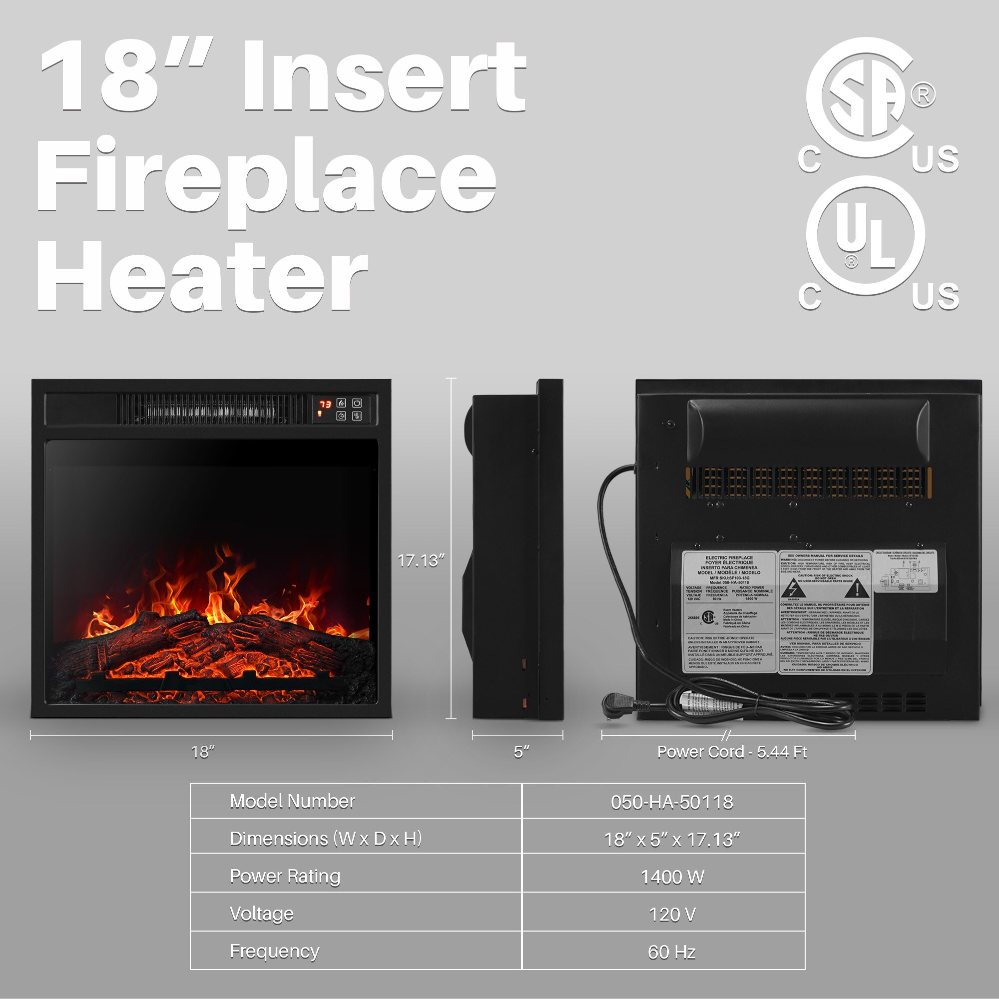 Shop Belleze 18 Embedded Electric Fireplace Insert Remote Heater