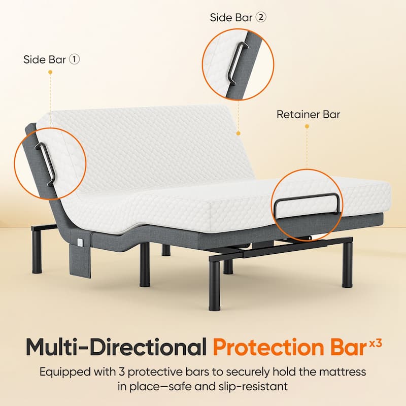 Queen Size Zero Gravity Adjustable Bed Frame with Wireless Remote