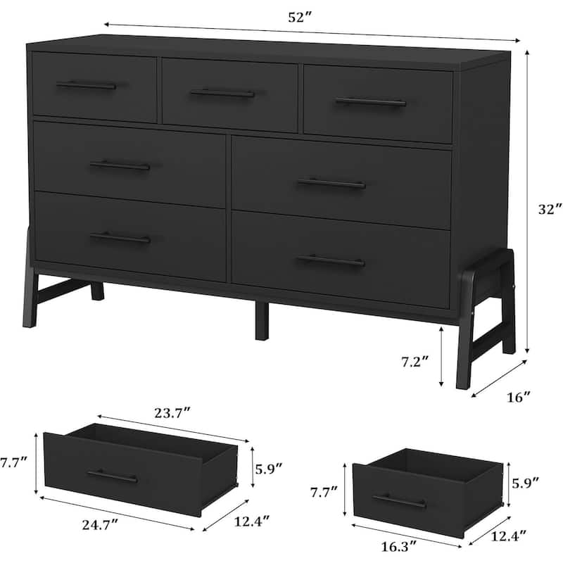 7 Drawer Freestanding Dresser Storage Chest TV Stand for Living Room, Bedroom