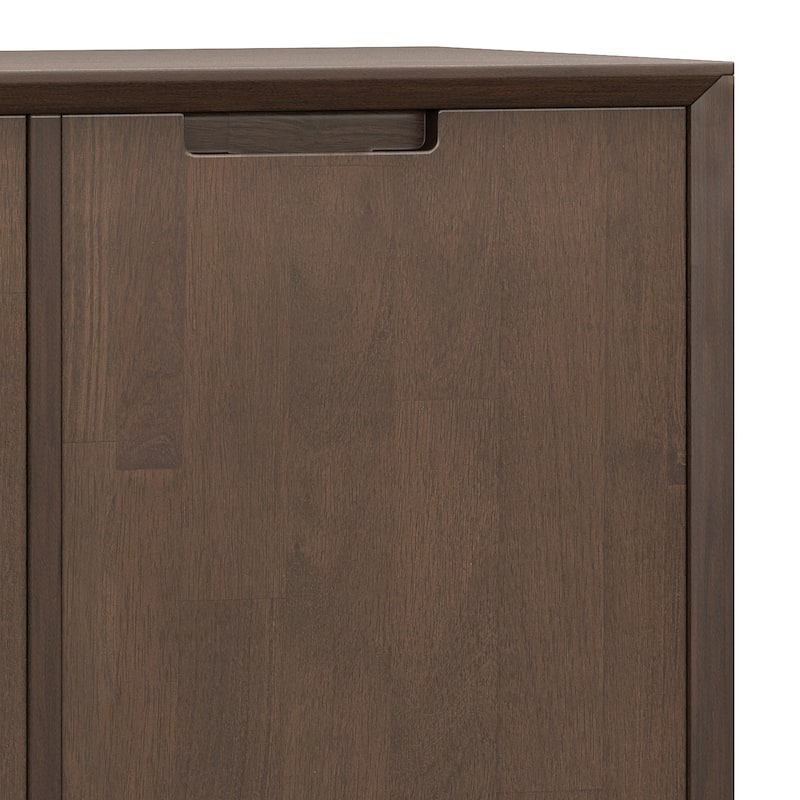 Simpli Home Banting Solid Wood 39 inch Storage Cabinet in Walnut Brown (Set of 2) - 39"W x 16"D x 42"H