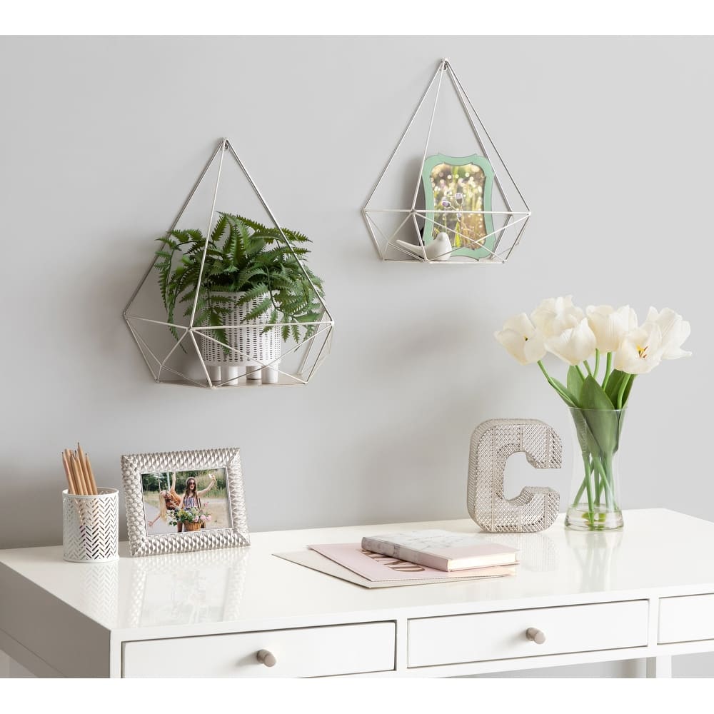 Kate and Laurel Prouve Metal Wall Shelves 2 pc set - 2 Piece