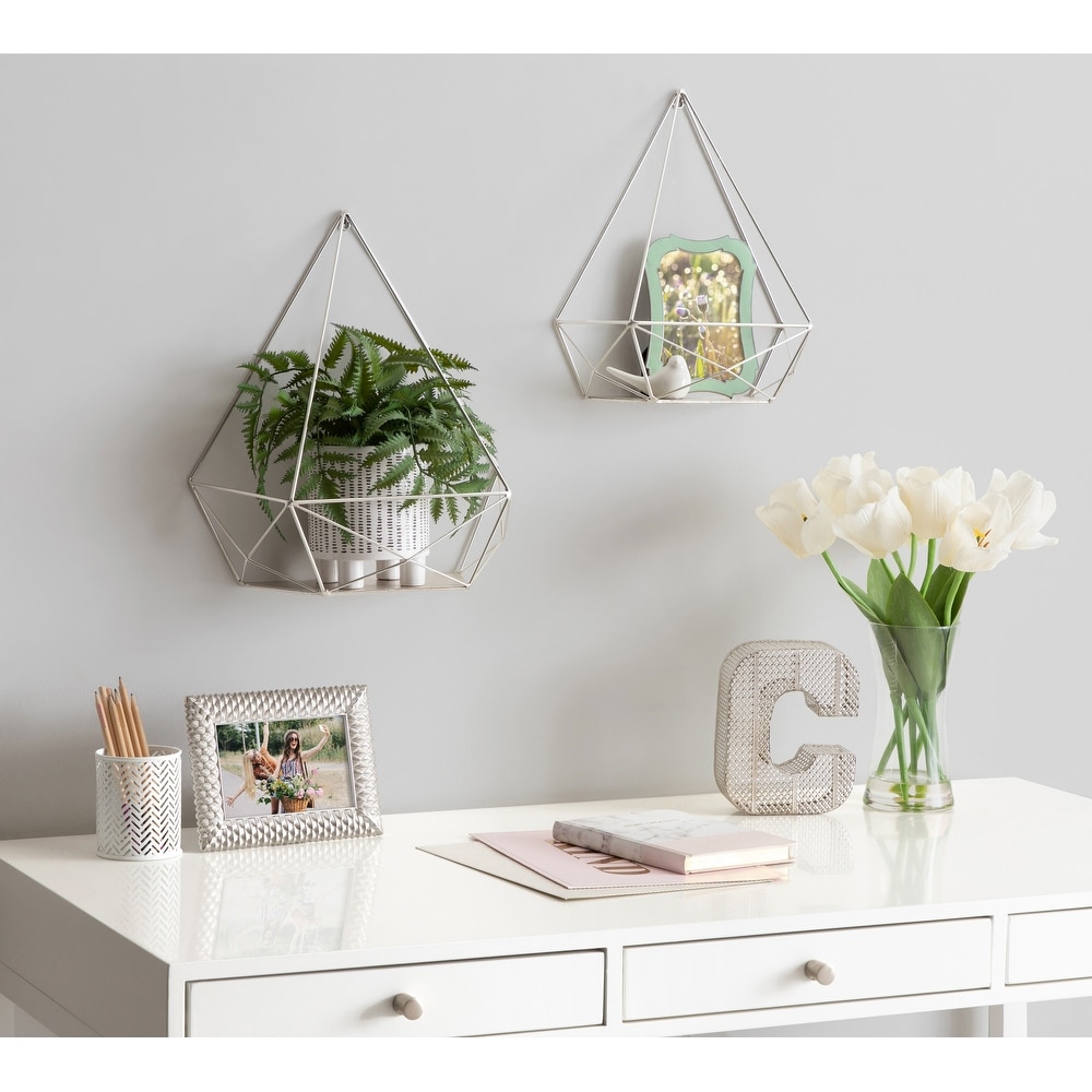 Kate and Laurel Prouve Metal Wall Shelves 2 pc set - 2 Piece