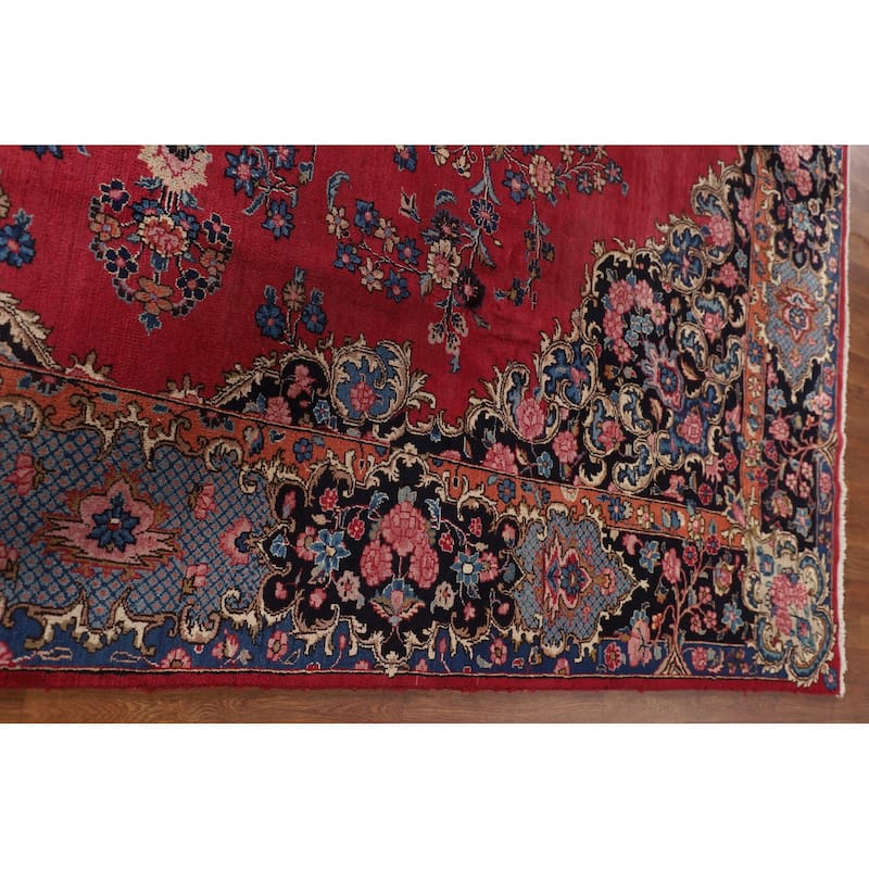 Mashad Persian Vintage Area Rug Handmade Wool Carpet - 8'6"x 11'6"