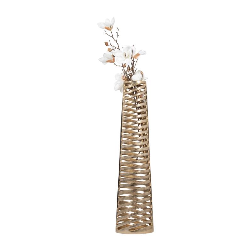 Sagebrook Home Elegant Floor Vase in Gold - Decorative Tall Vase for Posh Interiors, Aluminum, Home Decor Essentials