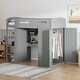 preview thumbnail 8 of 9, Twin Size Loft Bed with Desk, Wardrobes, 4 Drawers and 4 Shelves