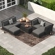 preview thumbnail 38 of 51, Corvus 8-piece Aluminum Wicker Patio Sectional Conversation Set