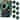 Bell + Howell 6 LED Round Green Mosaic Solar Powered Disk Lights with Auto On/Off - 8 Pack