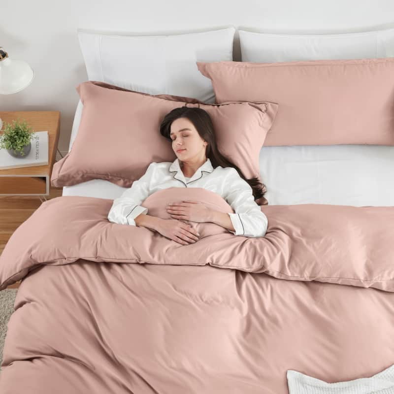 Emperyan 3 Piece Duvet Cover Sets, Soft Double Brushed Duvet Covers with Button Closure