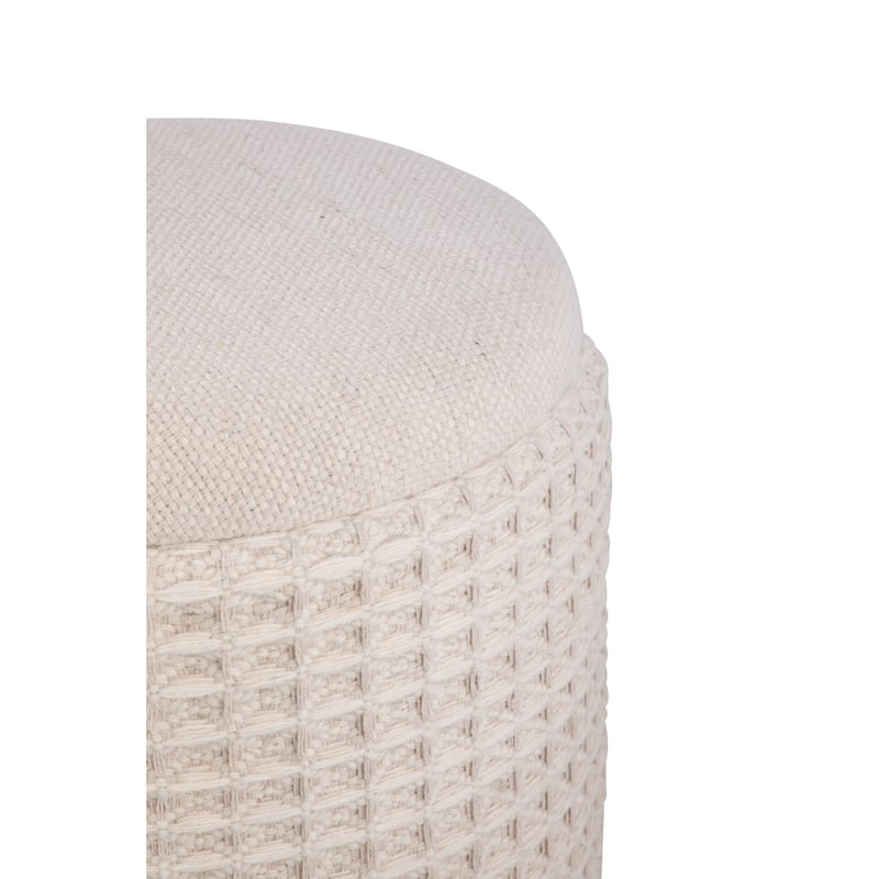 Handwoven Fabric Storage Ottoman