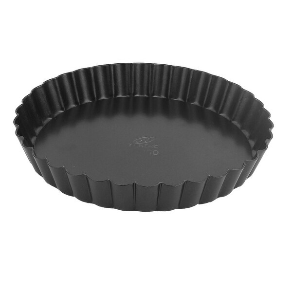Metal Floral Border Removable Non Stick Bottom Pastry Baking Pan Black 5.3