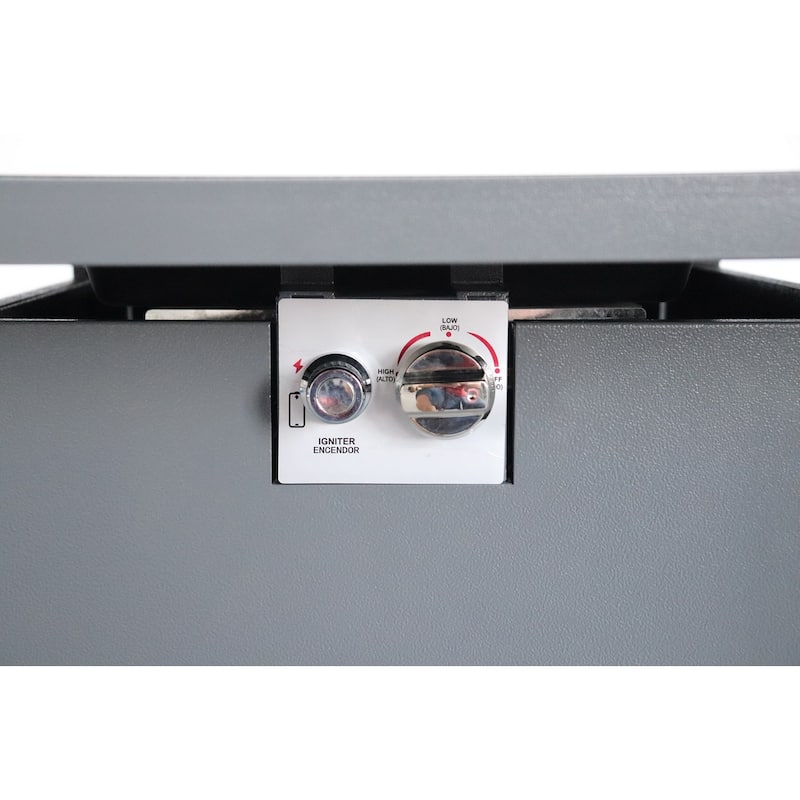 LSI 25'' H x 30'' W Steel Outdoor Fire Pit Table with Lid