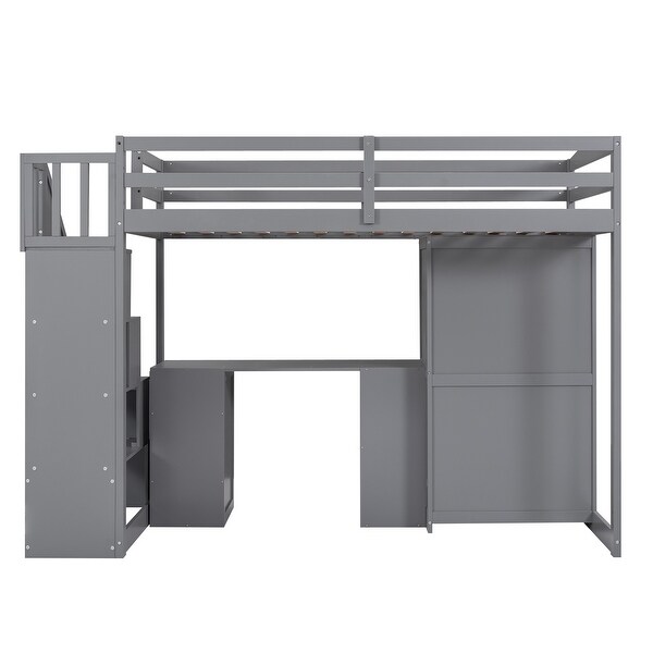 ロフテー　LOFTY Twin Loft Bed with Wardrobe, Desk, and Storage