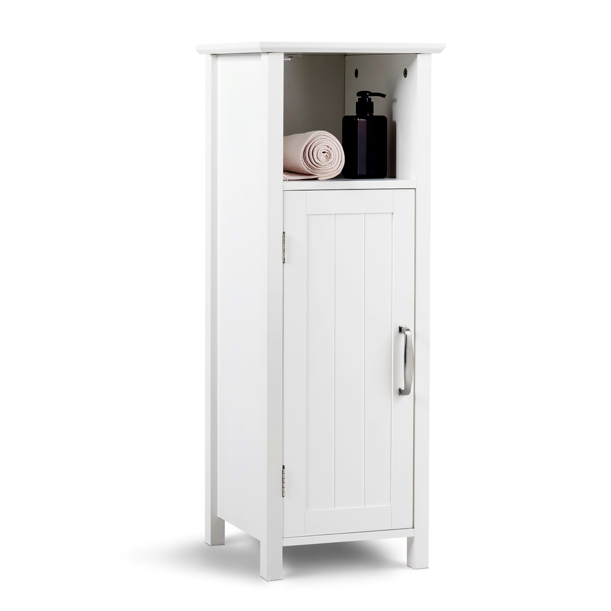 Gymax Bathroom Floor Storage Cabinet Free Standing w/ Single Door