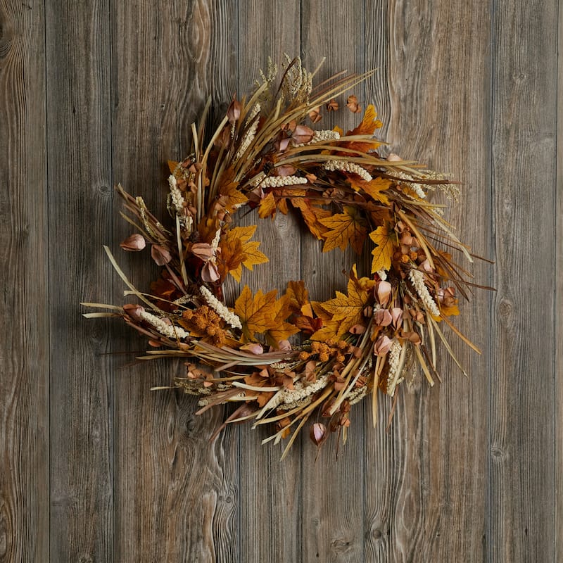 Mixed Fall Harvest Artificial Wreath - 25" - Unlit