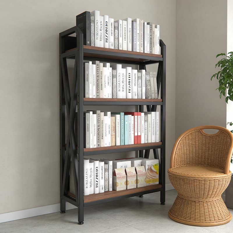 Anmytek 56.30'' Bakers Rack 4 Tier Industrial Farmhouse Shelf Heavy Duty Kitchen Garage Storage 240 LB Capacity