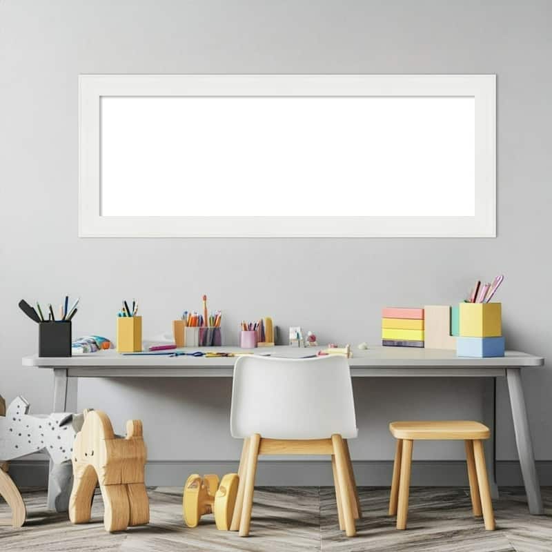 Amanti Art Vanity White Narrow Framed Dry Erase Magnetic Board