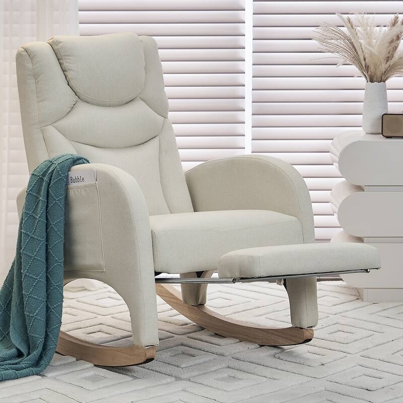 Accent Armchair Chair Rocking Chair With Adjustable Footrest
