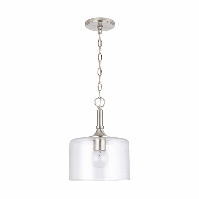 Carter 1-light Hanging Pendant w/ Clear Seeded Glass