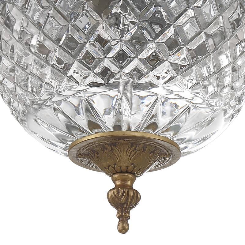 Crystorama 2 Light Crystal Flush Mount - 8"W x 8"H x 8"D