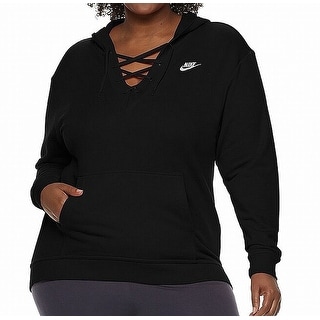nike lace up hoodie plus size