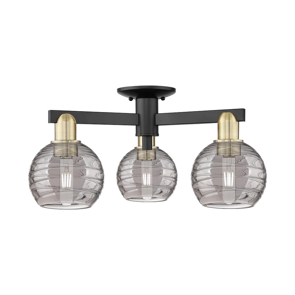 Innovations Lighting Downtown Urban - Athens Deco Swirl - 3 Light 23" Semi-Flush Mount