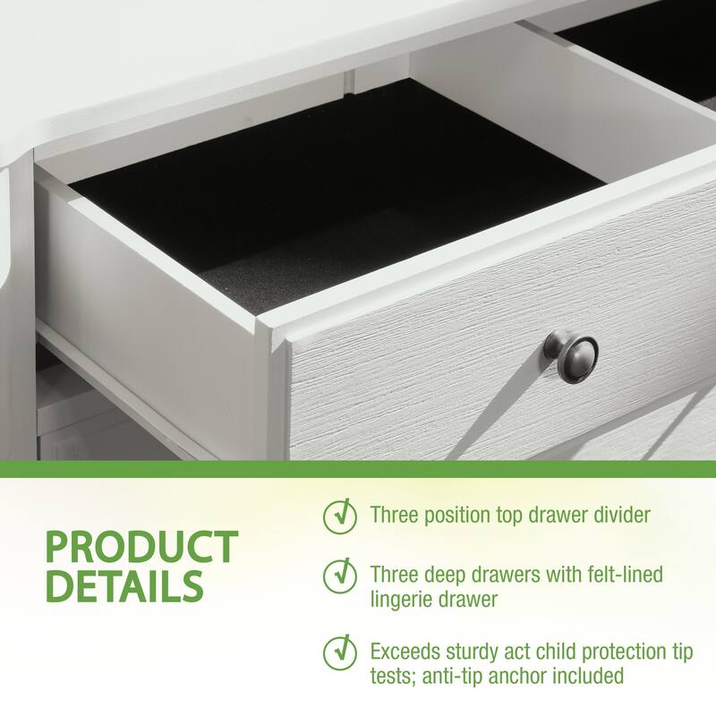 Spindle 3 Drawer Chest (1-Year Warranty)