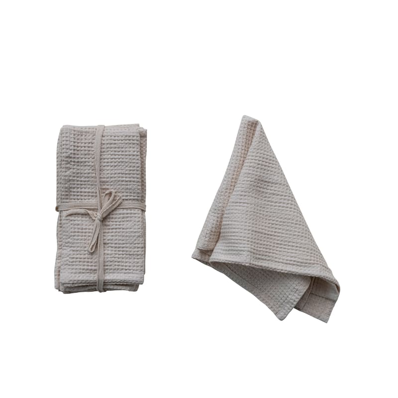 Woven Linen and Cotton Waffle Dinner Napkins